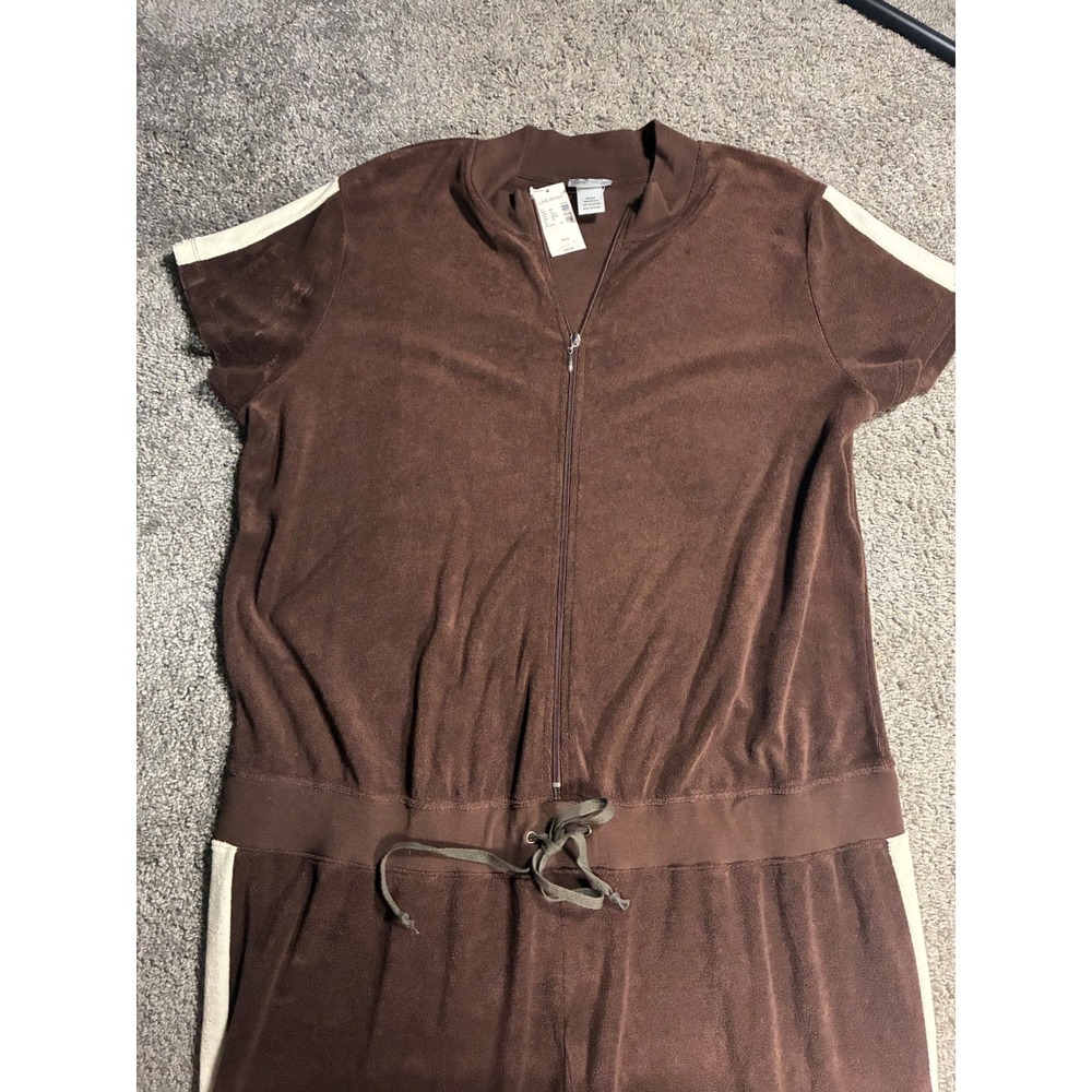Vintage Y2K Lane Bryant V Sport Terry Jumpsuit Size 22/24 NWT Plus Size Wide Leg - Picture 4 of 8